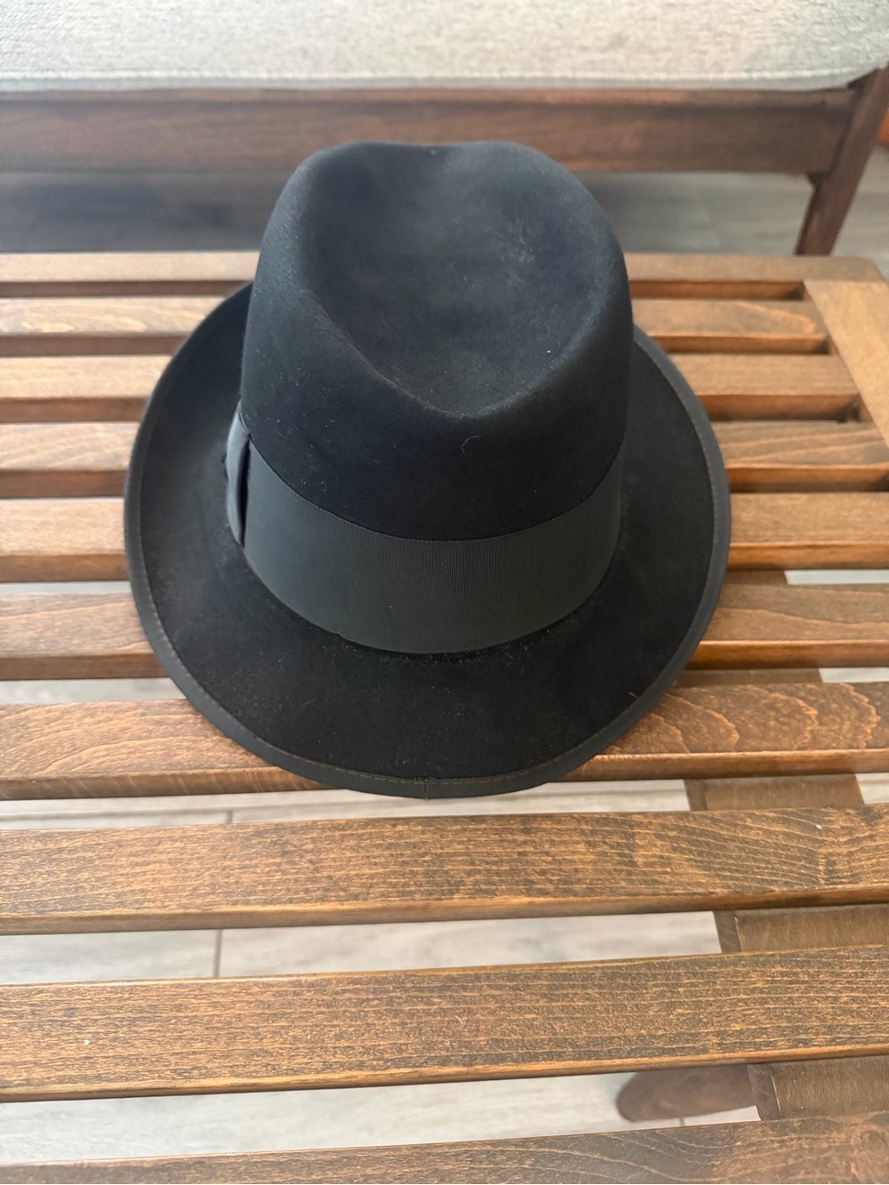 Stetson Black Leather Vintage Hat
